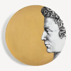 Fornasetti Piatti Decorativi^Set 12 Piatti Adamo Bianco/Nero/Oro