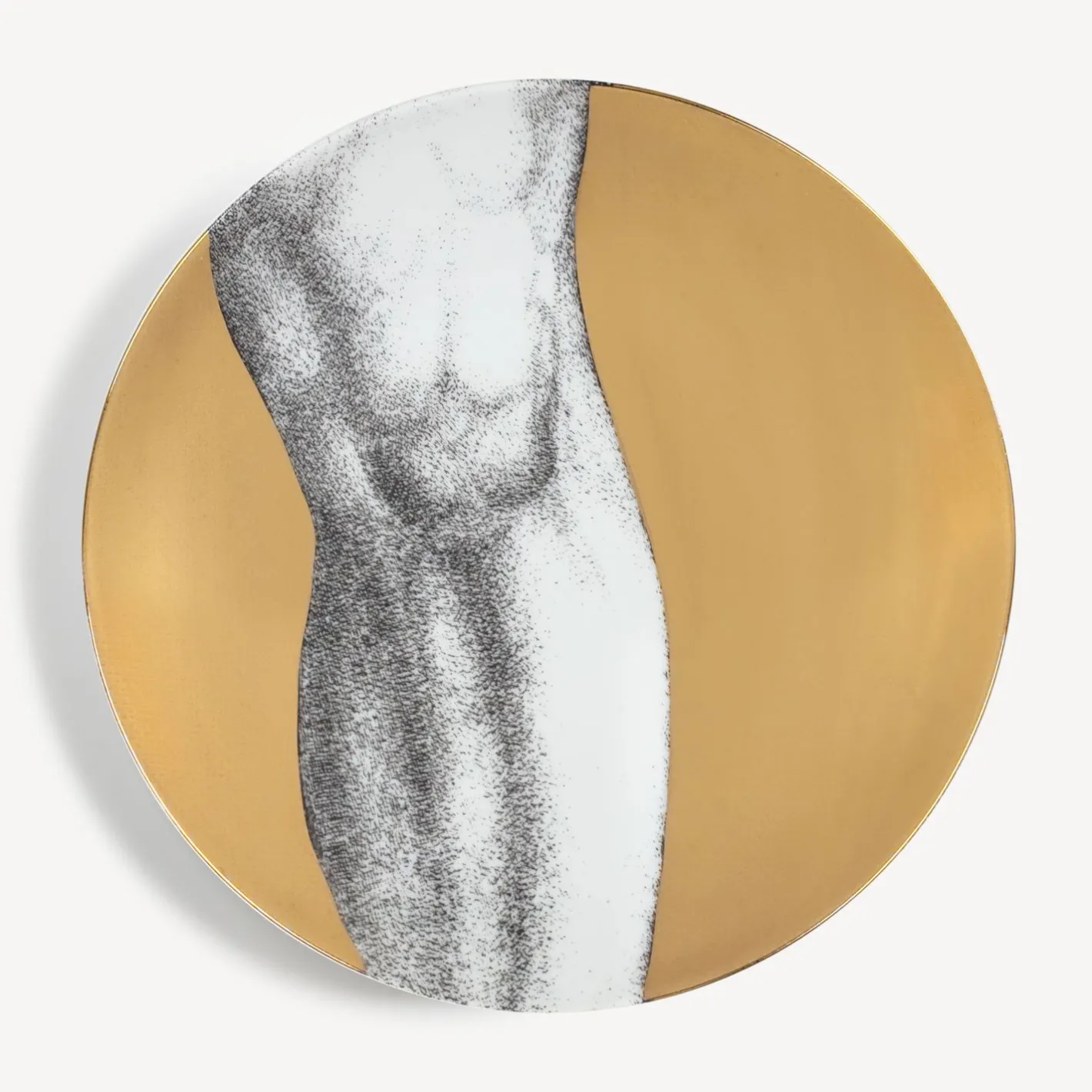 Fornasetti Piatti Decorativi^Set 12 Piatti Adamo Bianco/Nero/Oro