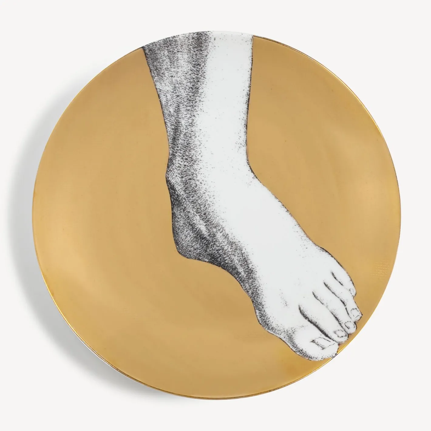 Fornasetti Piatti Decorativi^Set 12 Piatti Adamo Bianco/Nero/Oro