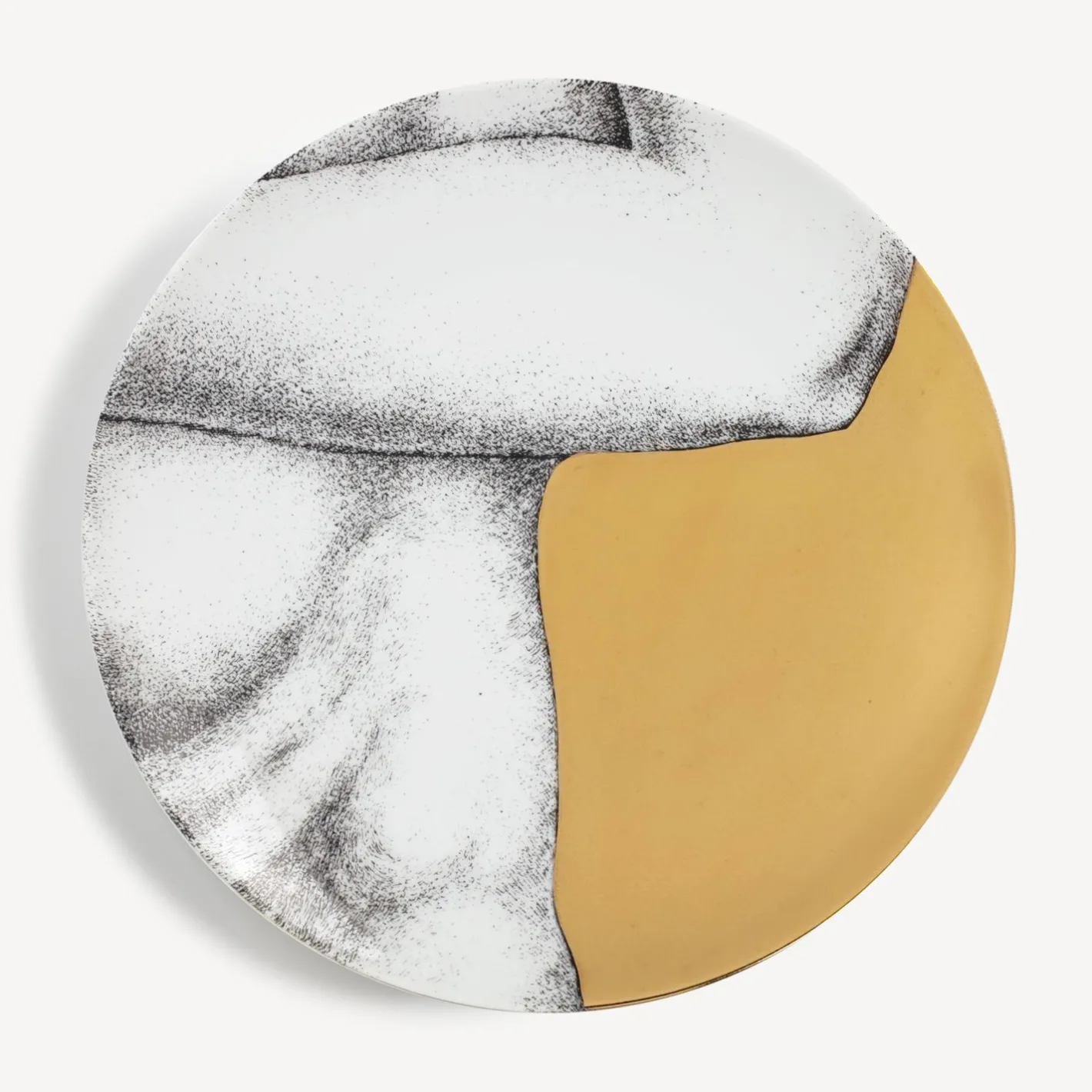 Fornasetti Piatti Decorativi^Set 12 Piatti Adamo Bianco/Nero/Oro