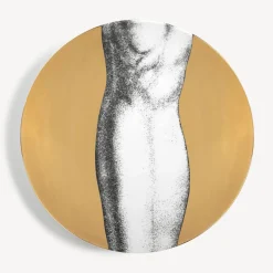 Fornasetti Piatti Decorativi^Set 12 Piatti Adamo Bianco/Nero/Oro