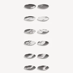 Fornasetti Piatti Decorativi^Set 12 Piatti Adamo Bianco Nero