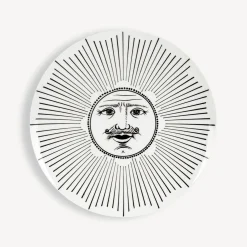 Fornasetti Piatti Decorativi^Set 6 Piatti Soli E Lune Bianco Nero