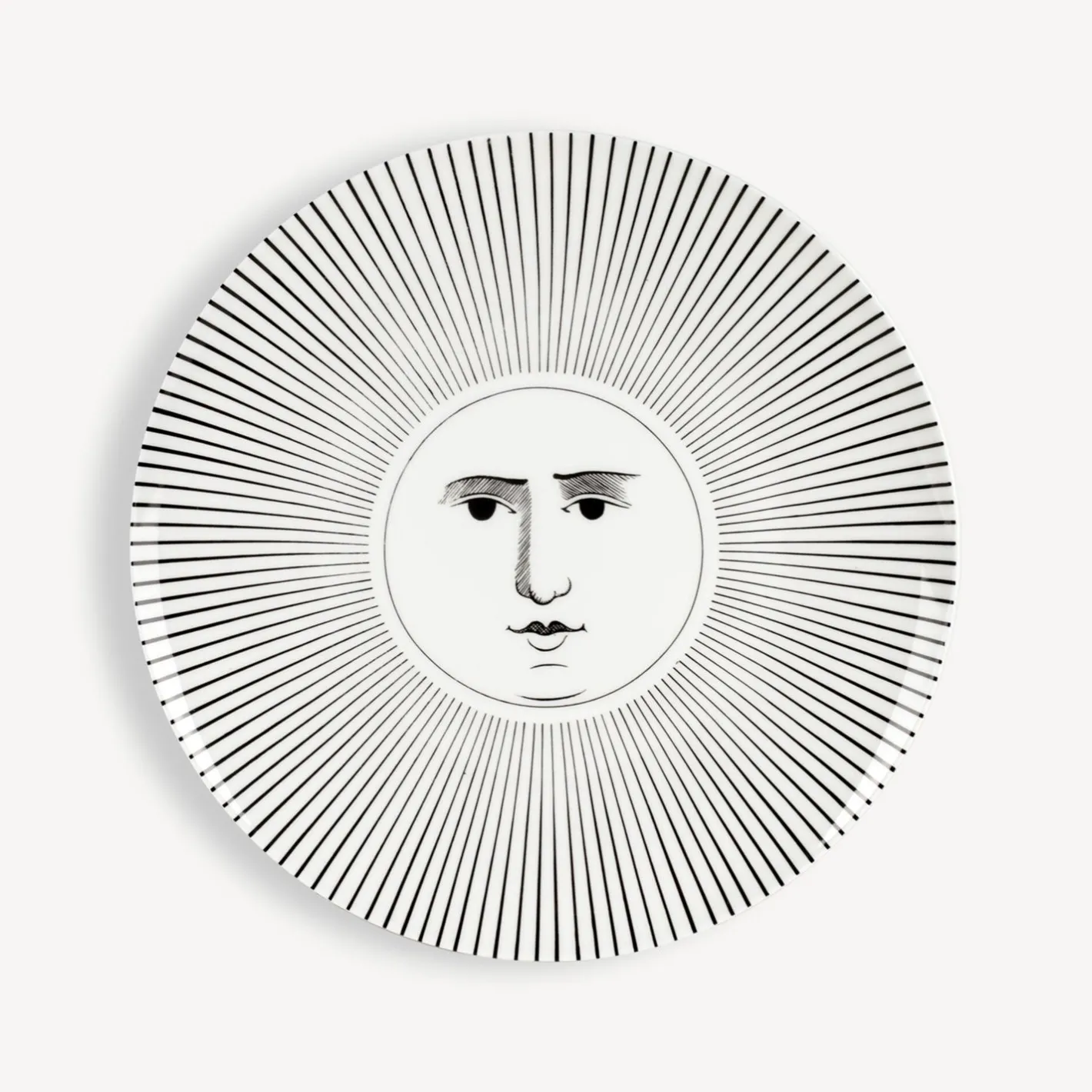 Fornasetti Piatti Decorativi^Set 6 Piatti Soli E Lune Bianco Nero