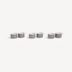 Fornasetti Set Da Te E Caffe^Set 6 Tazze Da Te Architettura Bianco Nero