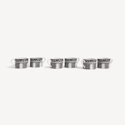 Fornasetti Set Da Te E Caffe^Set 6 Tazze Da Te Facciata Quattrocentesca Bianco Nero