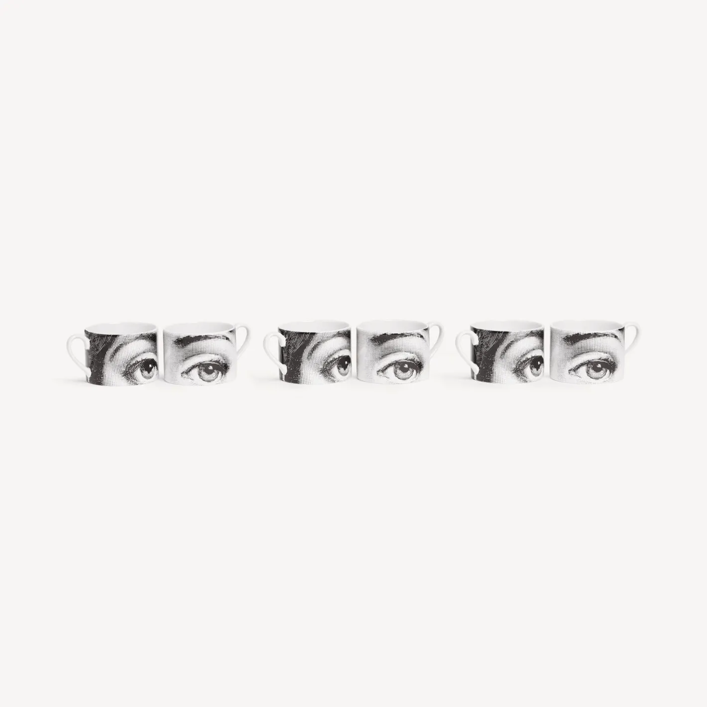Fornasetti Set Da Te E Caffe^Set 6 Tazze Da Te Tema E Variazioni N.1 Bianco Nero