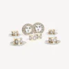 Fornasetti Set Da Te E Caffe^Set 6 Tazze Te Sole Bianco/Nero/Oro