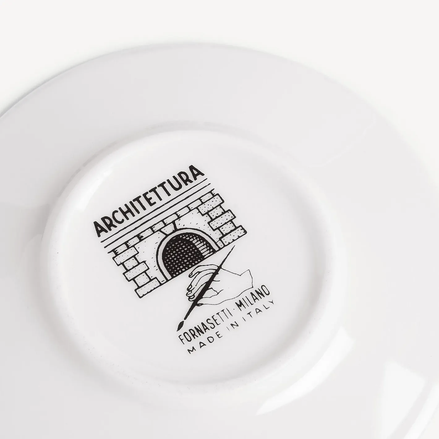 Fornasetti Set Da Te E Caffe^Set 6 Tazzine Caffe Architettura Bianco Nero