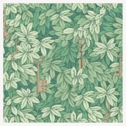 Fornasetti Sfondo^Sfondo Chiavi Segrete Verde Foglia