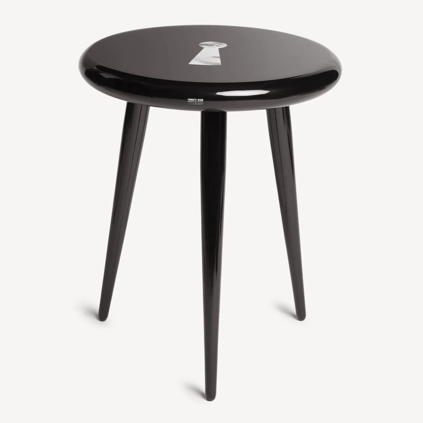 Fornasetti Sgabelli^Sgabello Serratura Bianco Nero