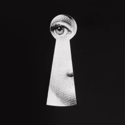 Fornasetti Sgabelli^Sgabello Serratura Bianco Nero