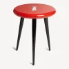 Fornasetti Sgabelli^Sgabello Serratura Bianco/Nero/Rosso