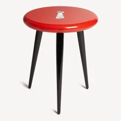 Fornasetti Sgabelli^Sgabello Serratura Bianco/Nero/Rosso