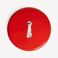 Fornasetti Sgabelli^Sgabello Serratura Bianco/Nero/Rosso