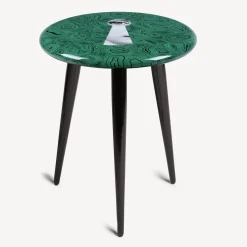 Fornasetti Sgabelli^Sgabello Serratura Su Malachite Verde/Bianco/Nero