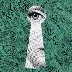 Fornasetti Sgabelli^Sgabello Serratura Su Malachite Verde/Bianco/Nero