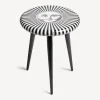 Fornasetti Sgabelli^Sgabello Sole Raggiante Bianco Nero