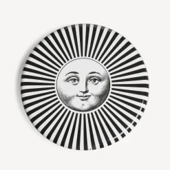 Fornasetti Sgabelli^Sgabello Sole Raggiante Bianco Nero