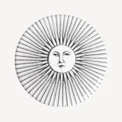 Fornasetti Sgabelli^Sgabello Sole Splendente Bianco Nero