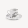 Fornasetti Set Da Te E Caffe^Solitario Della Tazza Di Caffe Bianco Nero