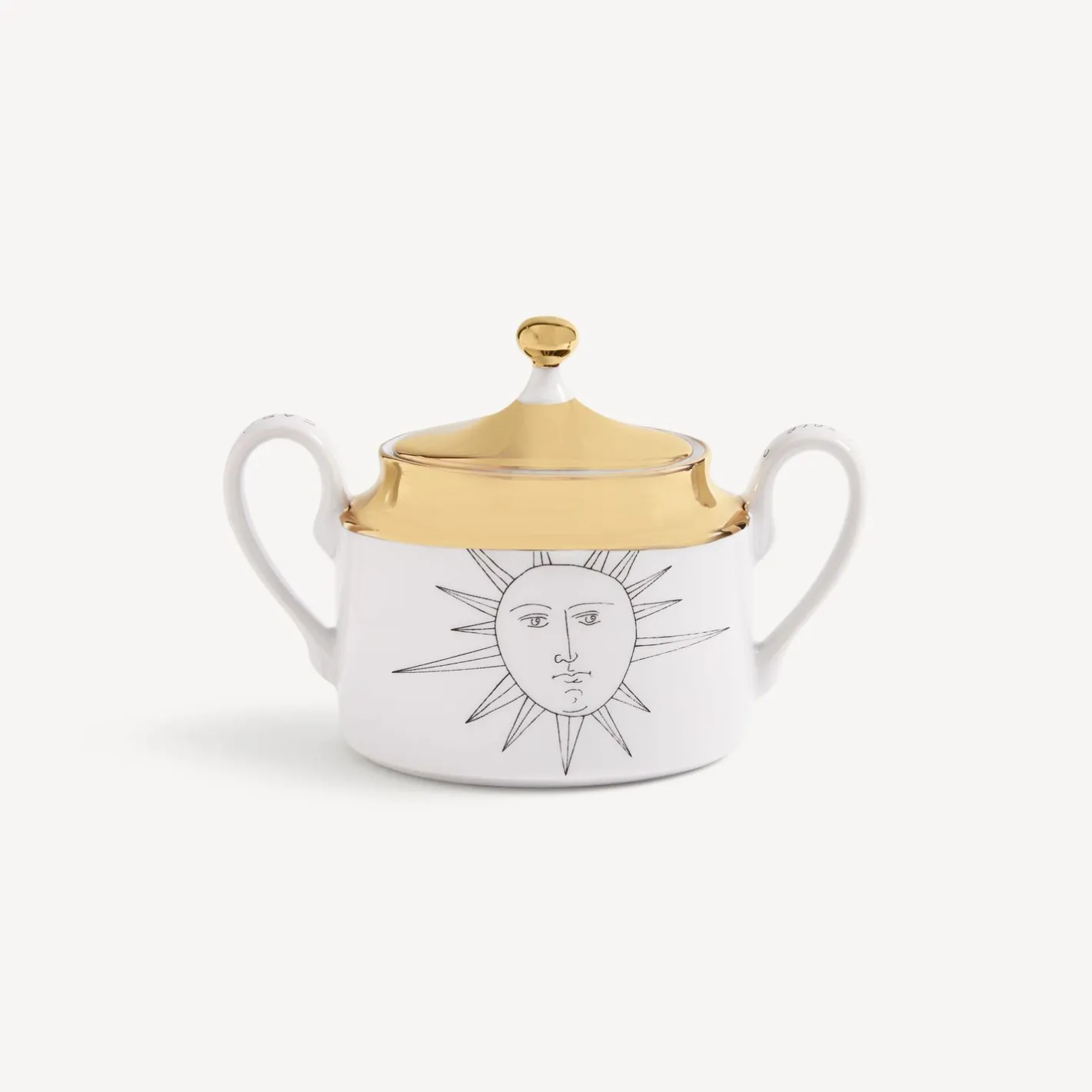 Fornasetti Set Da Te E Caffe^Solitario Zuccheriera Bianco/Nero/Oro