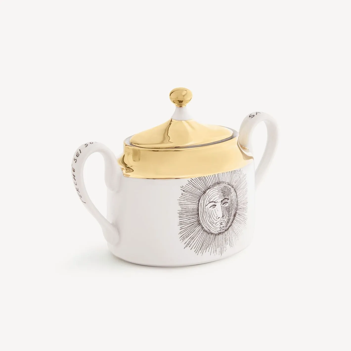 Fornasetti Set Da Te E Caffe^Solitario Zuccheriera Bianco/Nero/Oro