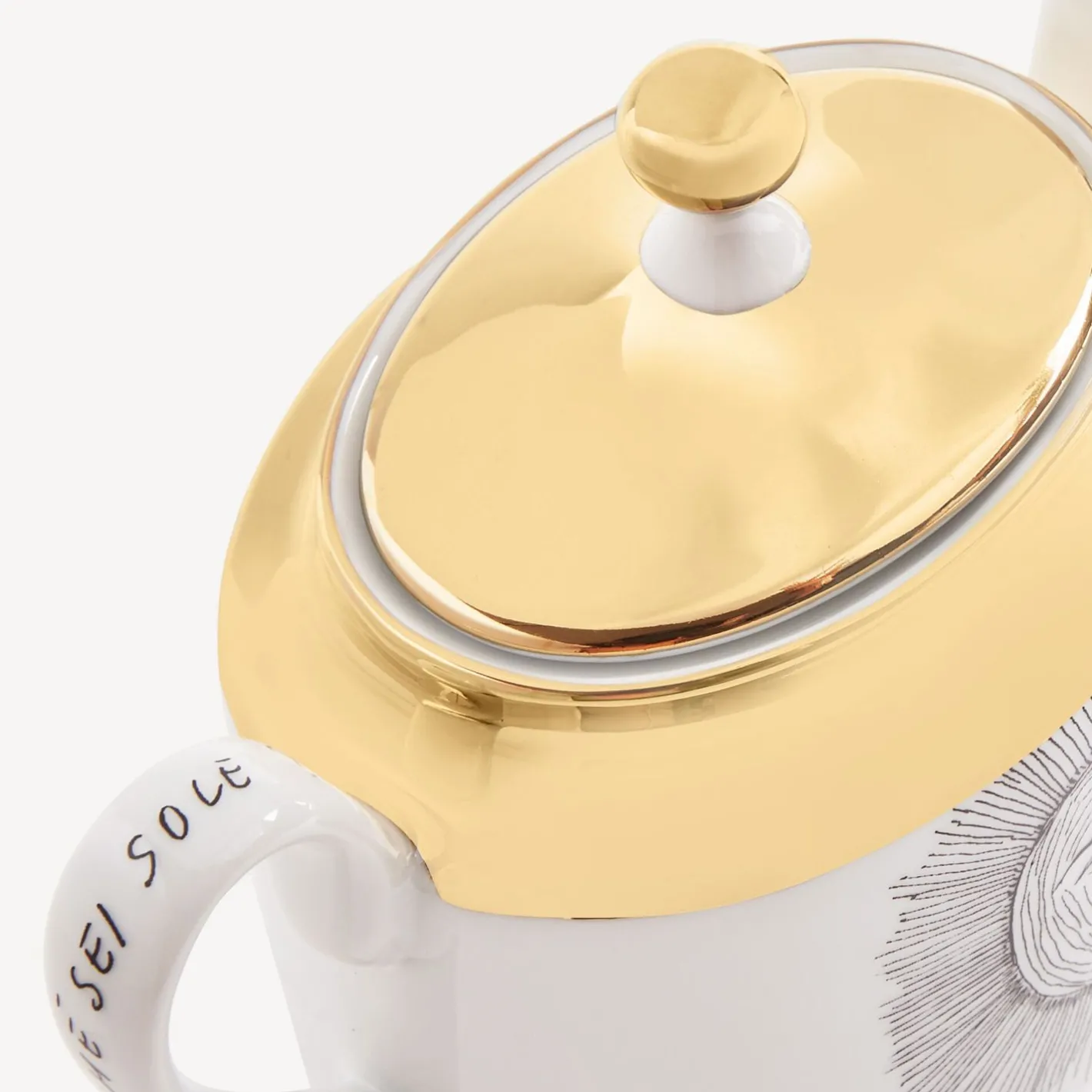 Fornasetti Set Da Te E Caffe^Solitario Zuccheriera Bianco/Nero/Oro