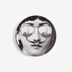 Fornasetti Bicchieri E Sottobicchieri^Sottobicchiere Tema E Variazioni N.373 Bianco Nero