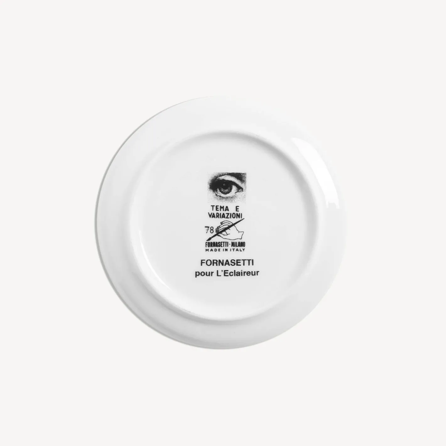 Fornasetti Bicchieri E Sottobicchieri^Sottobicchiere Tema E Variazioni N.78 Bianco Nero