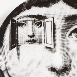 Fornasetti Bicchieri E Sottobicchieri^Sottobicchiere Tema E Variazioni N.116 Bianco Nero