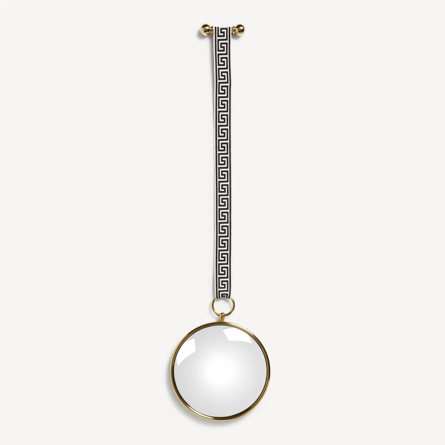 Fornasetti Specchi Di Design^Specchio Convesso Magico Con Nastro Ottone/Bianco/Nero