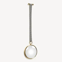 Fornasetti Specchi Di Design^Specchio Convesso Magico Con Nastro Ottone/Bianco/Nero
