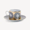 Fornasetti Set Da Te E Caffe^Suola Della Tazza Di Te Bianco/Nero/Oro