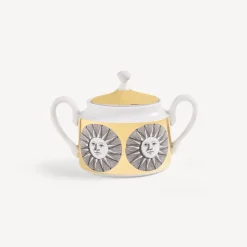 Fornasetti Set Da Te E Caffe^Suola Per Zuccheriera Bianco/Nero/Oro