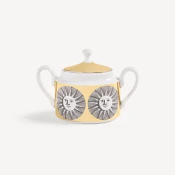 Fornasetti Set Da Te E Caffe^Suola Per Zuccheriera Bianco/Nero/Oro