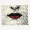 Fornasetti Tappeti Di Design^Tappeto Bacio Bianco/Nero/Rosso