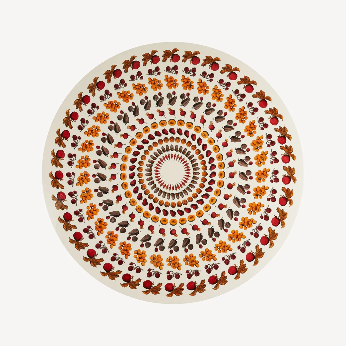 Fornasetti Tabelle^Tavola Rotonda Giostra Di Frutta Multicolore