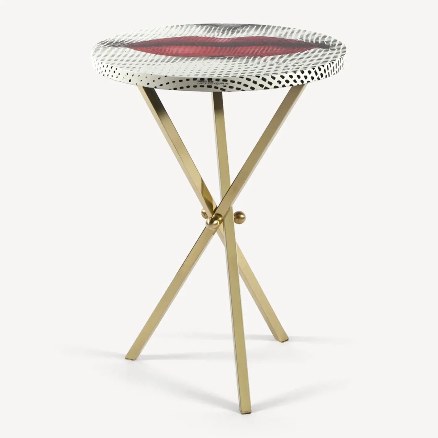 Fornasetti Tabelle^Tavolino Bocca Bianco/Nero/Rosso