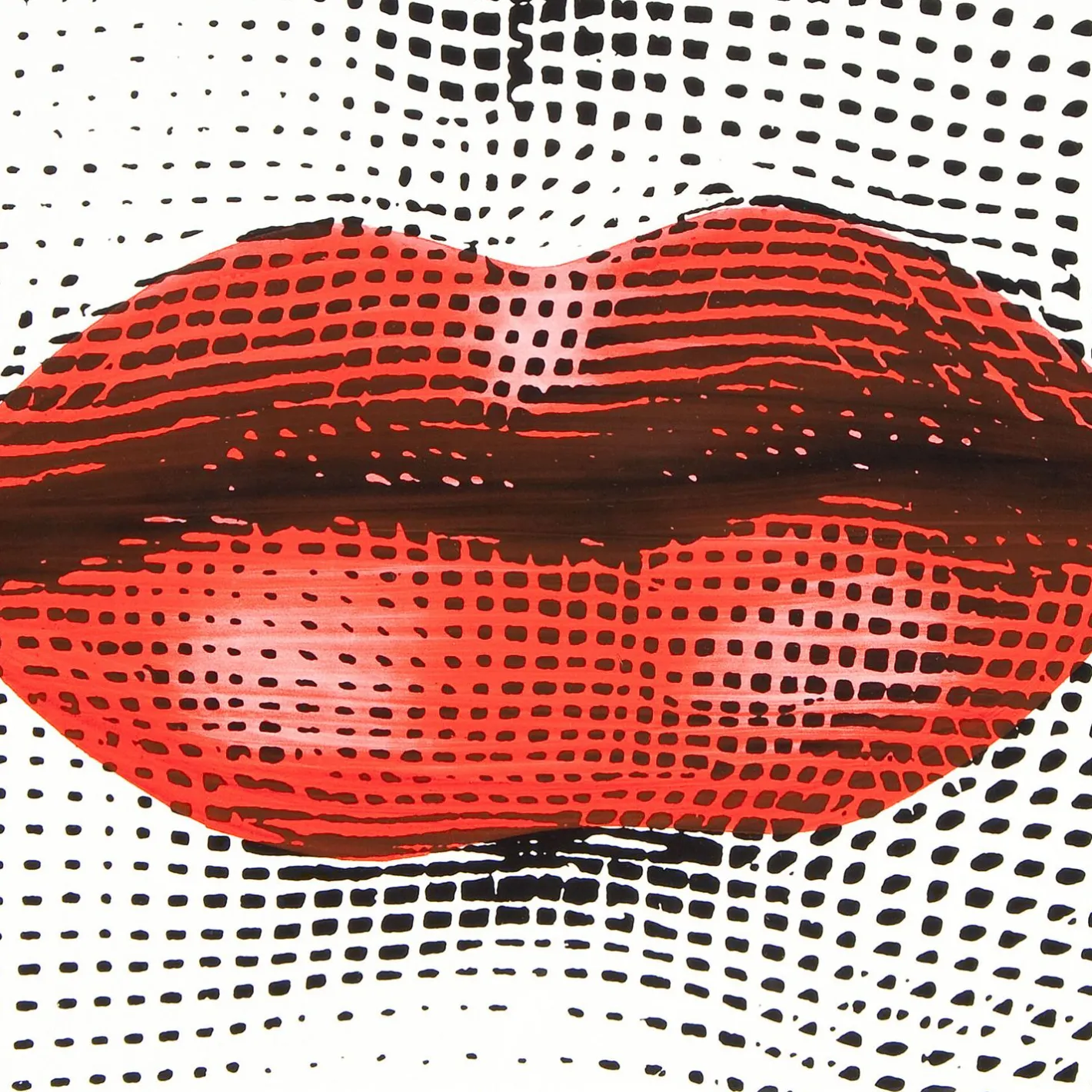 Fornasetti Tabelle^Tavolino Bocca Bianco/Nero/Rosso