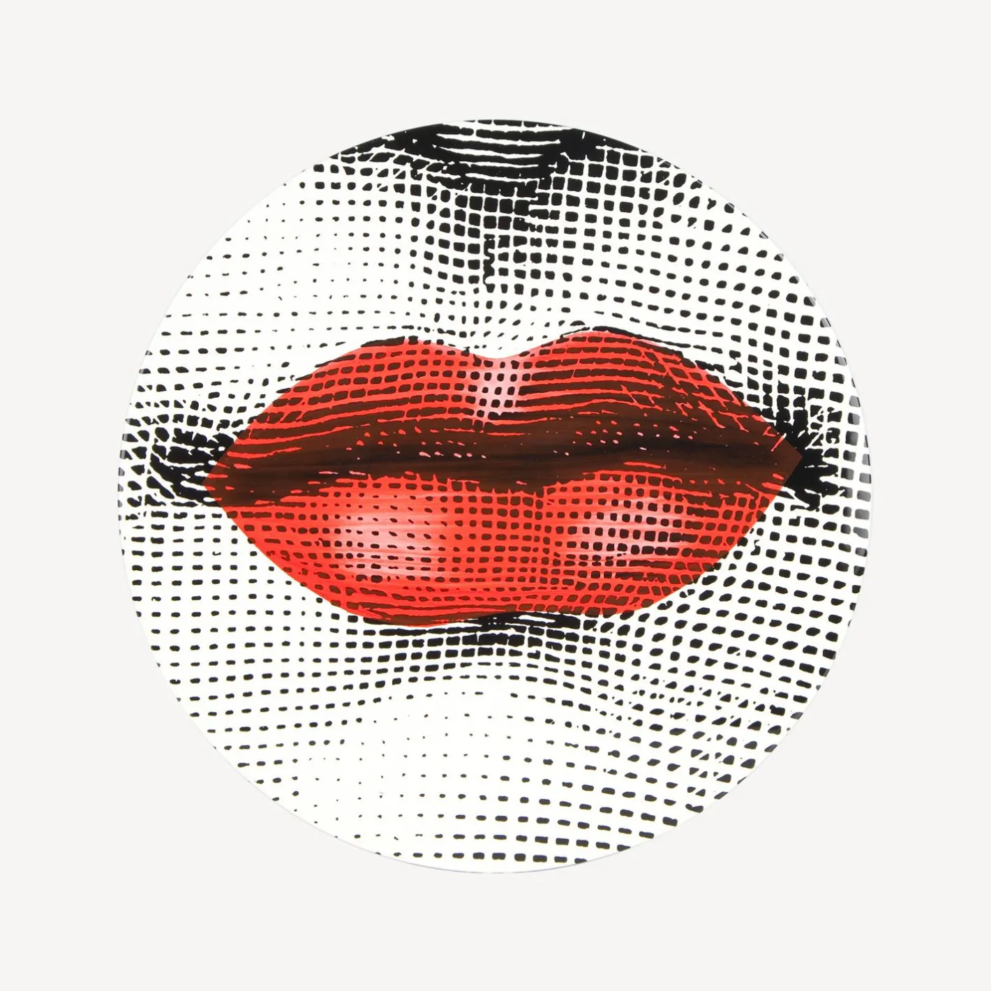 Fornasetti Tabelle^Tavolino Bocca Bianco/Nero/Rosso