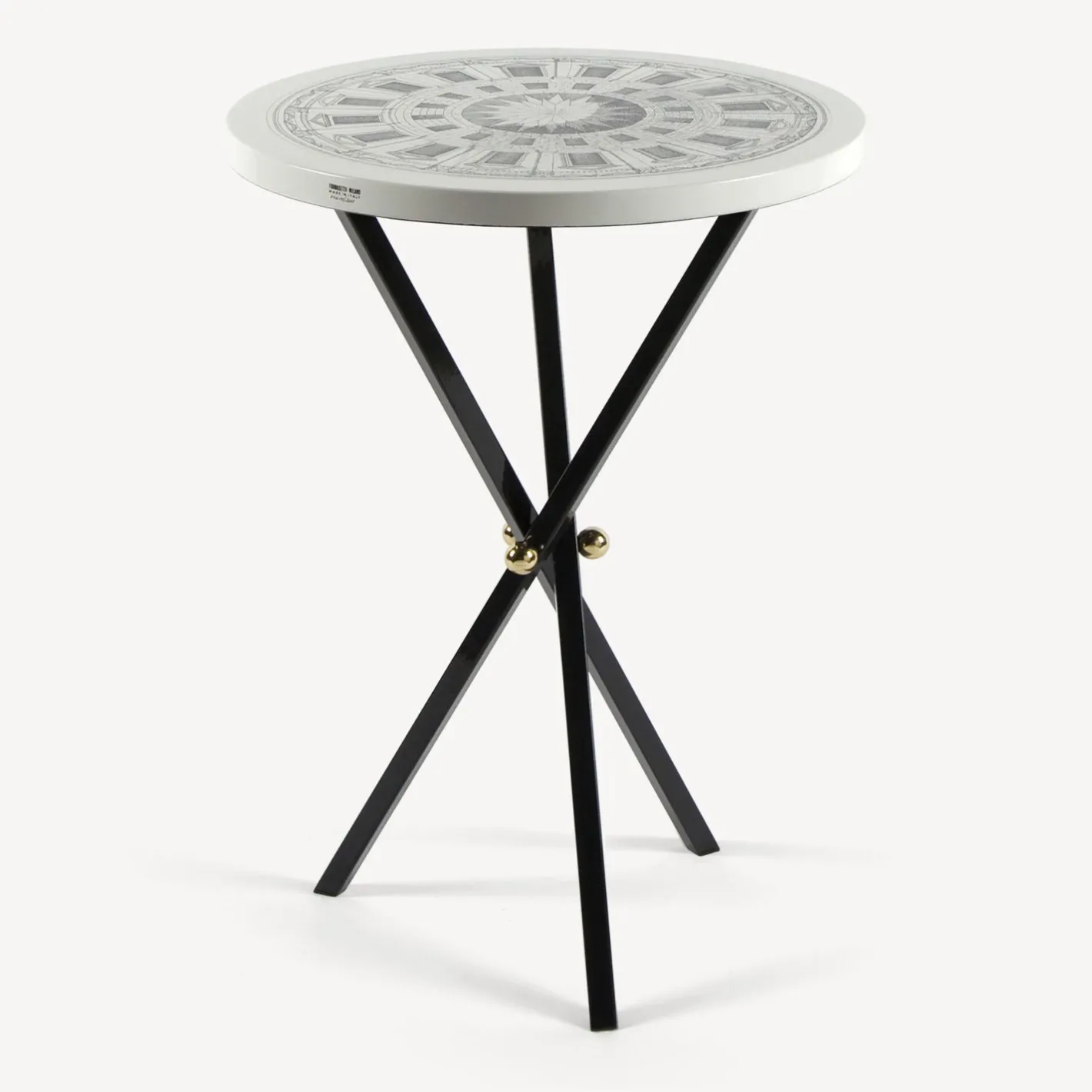 Fornasetti Tabelle^Tavolino Cortile Bianco Nero