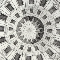 Fornasetti Tabelle^Tavolino Cortile Bianco Nero