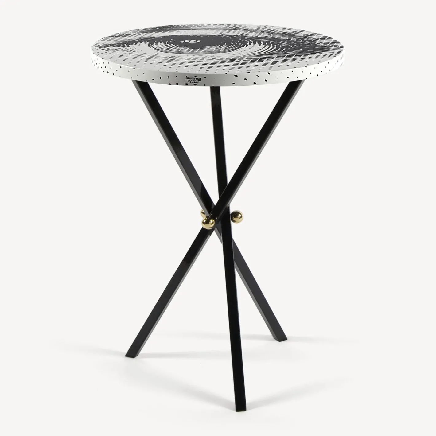 Fornasetti Tabelle^Tavolino Occhio Bianco Nero