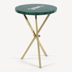 Fornasetti Tabelle^Tavolino Serratura Su Malachite Verde/Bianco/Nero