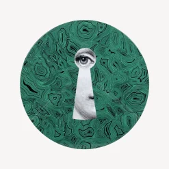 Fornasetti Tabelle^Tavolino Serratura Su Malachite Verde/Bianco/Nero