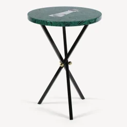 Fornasetti Tabelle^Tavolino Serratura Su Malachite Verde/Bianco/Nero