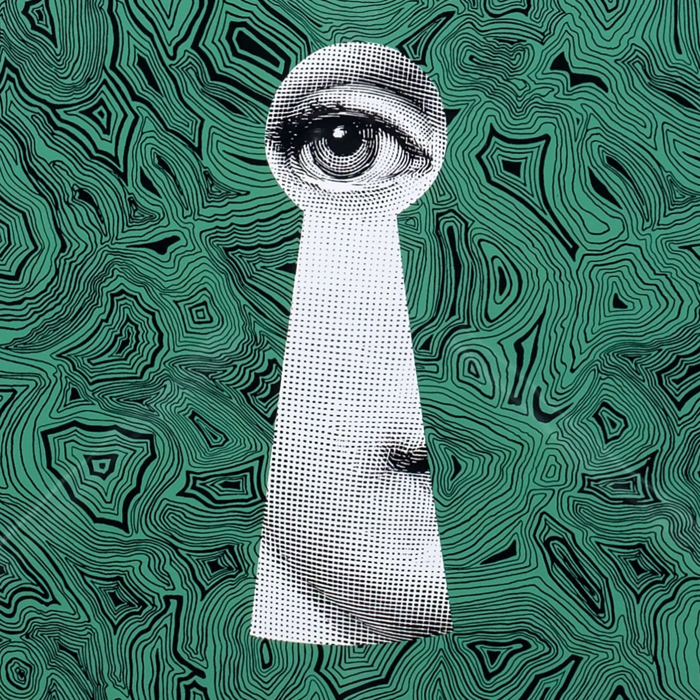 Fornasetti Tabelle^Tavolino Serratura Su Malachite Verde/Bianco/Nero