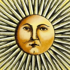 Fornasetti Tabelle^Tavolino Sole Splendente Giallo/Nero