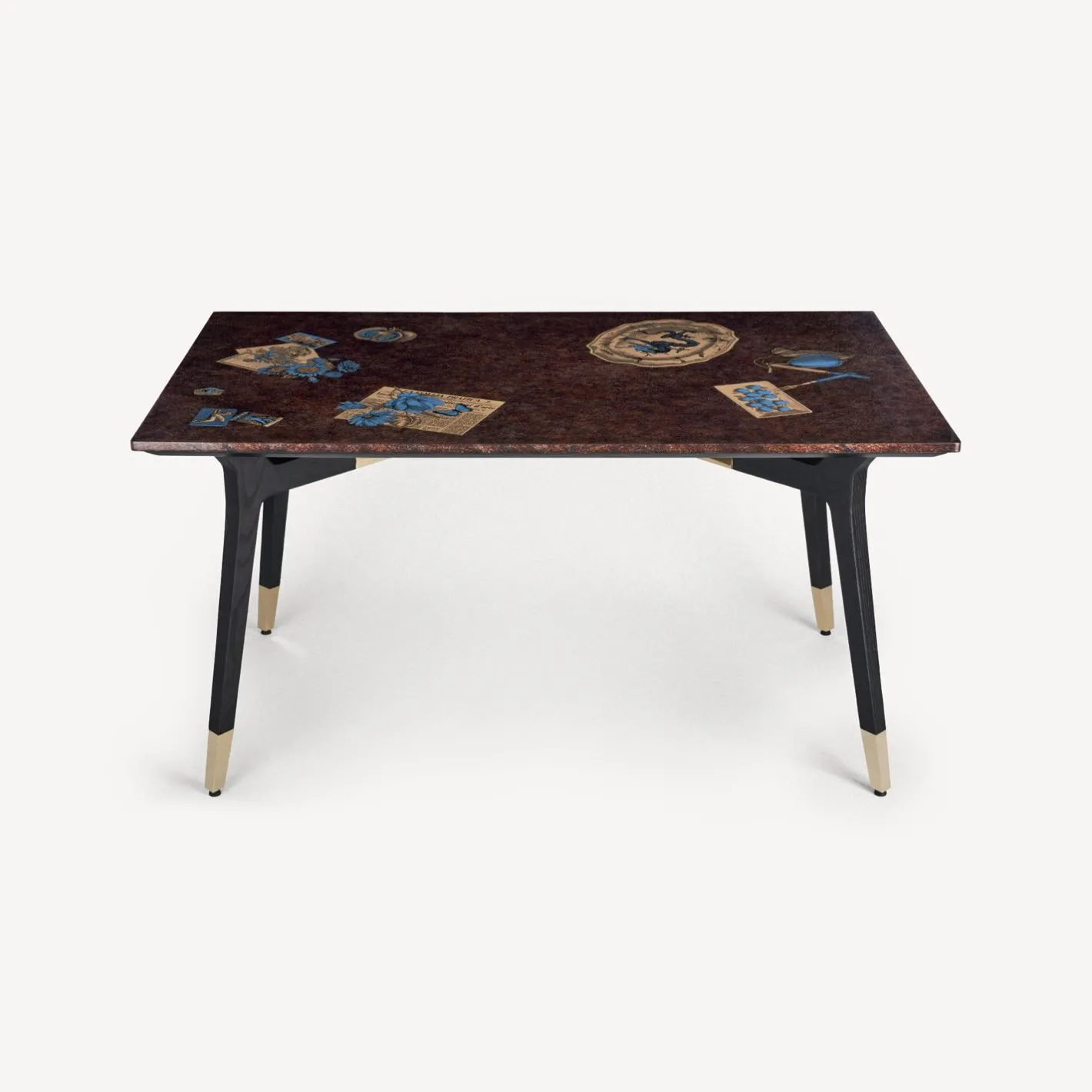 Fornasetti Tabelle^Tavolo Rettangolare Oggetti Sparsi Multicolore